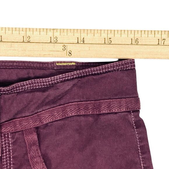 Athleta Corduroy Bootcut Pants Women 8 Burgundy Drawstring Yoga Stretch Everyday - Picture 9 of 12
